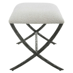 Brisby - Fabric Small Bench - Gray