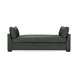 Classic Home Audrey daybed with a wooden frame and plush cushions, showcasing its elegant design and cozy seating.