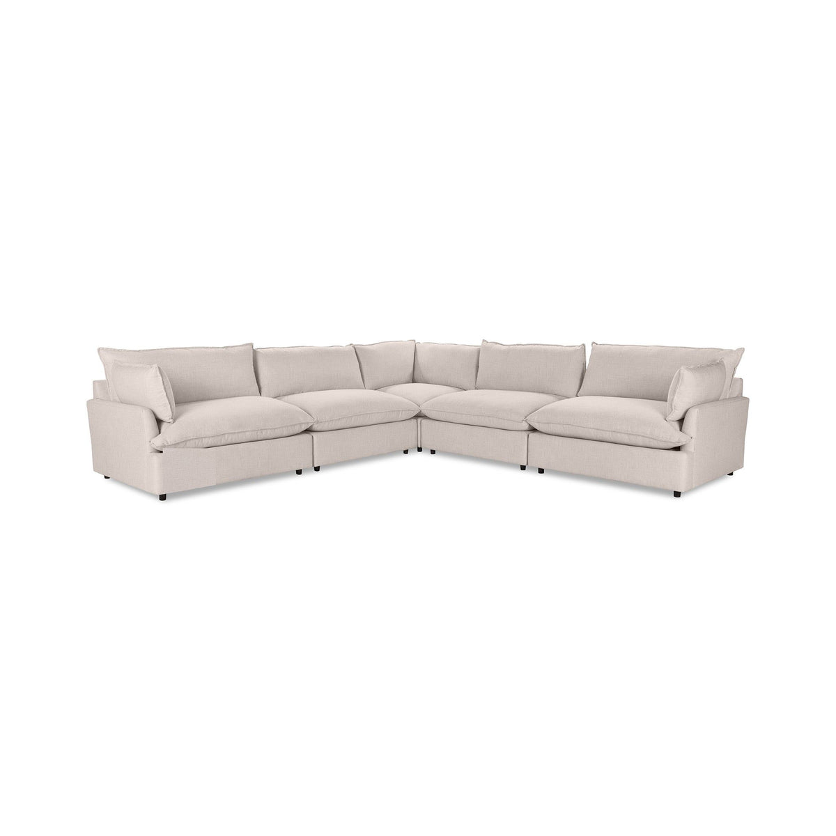 Classic Home Caplan modular sectional sofa with plush fabric cushions and sleek design in a modern living room setting.