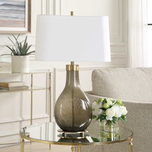 Shyla - Dark Glass Table Lamp - White