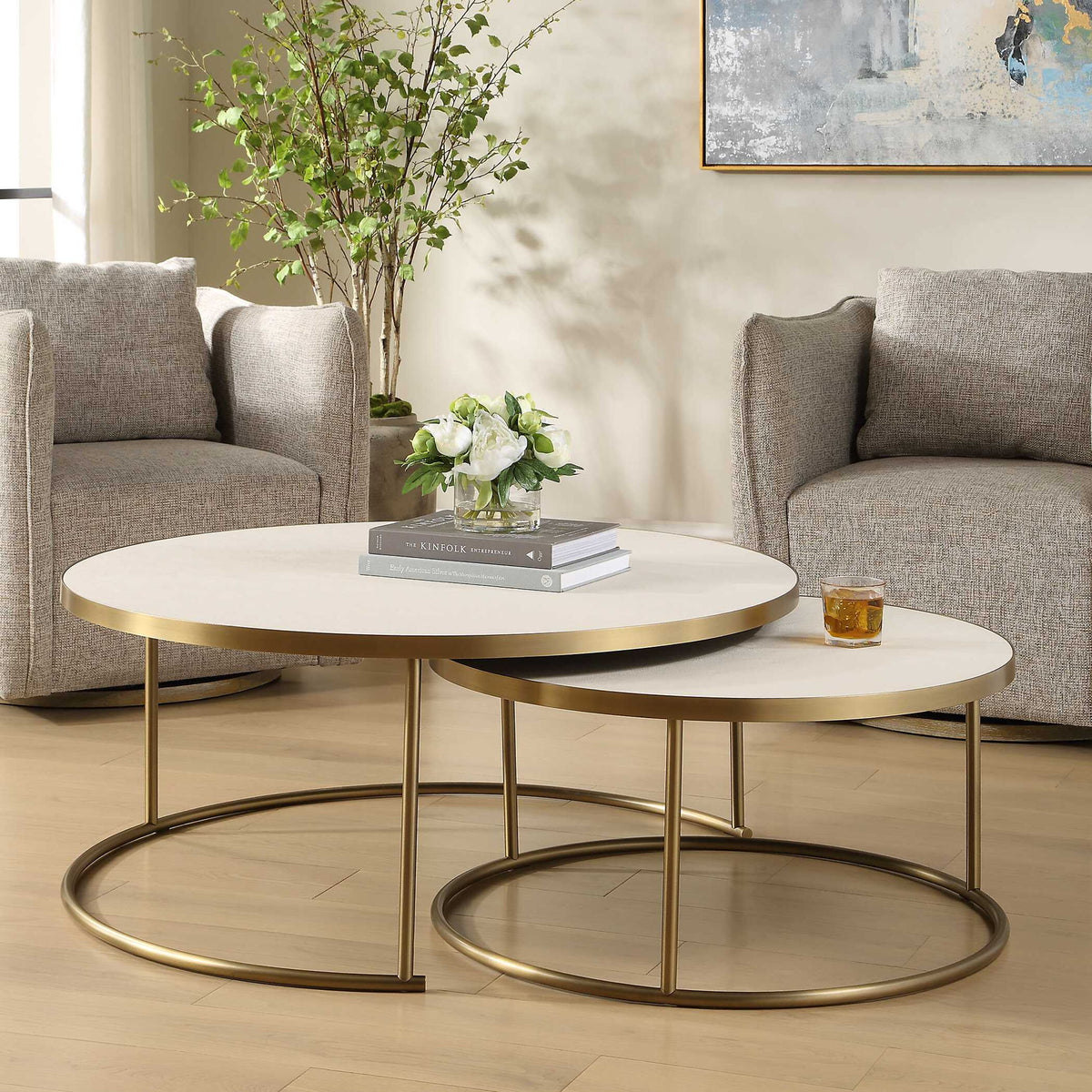 Aragon - Nesting Coffee Tables (Set of 2) - White