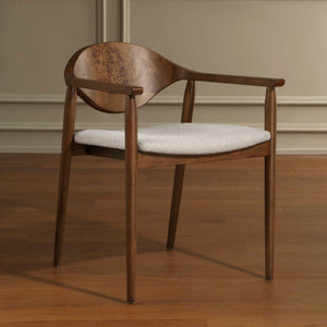 Augusta - Burl Dining Chair - Brown,White