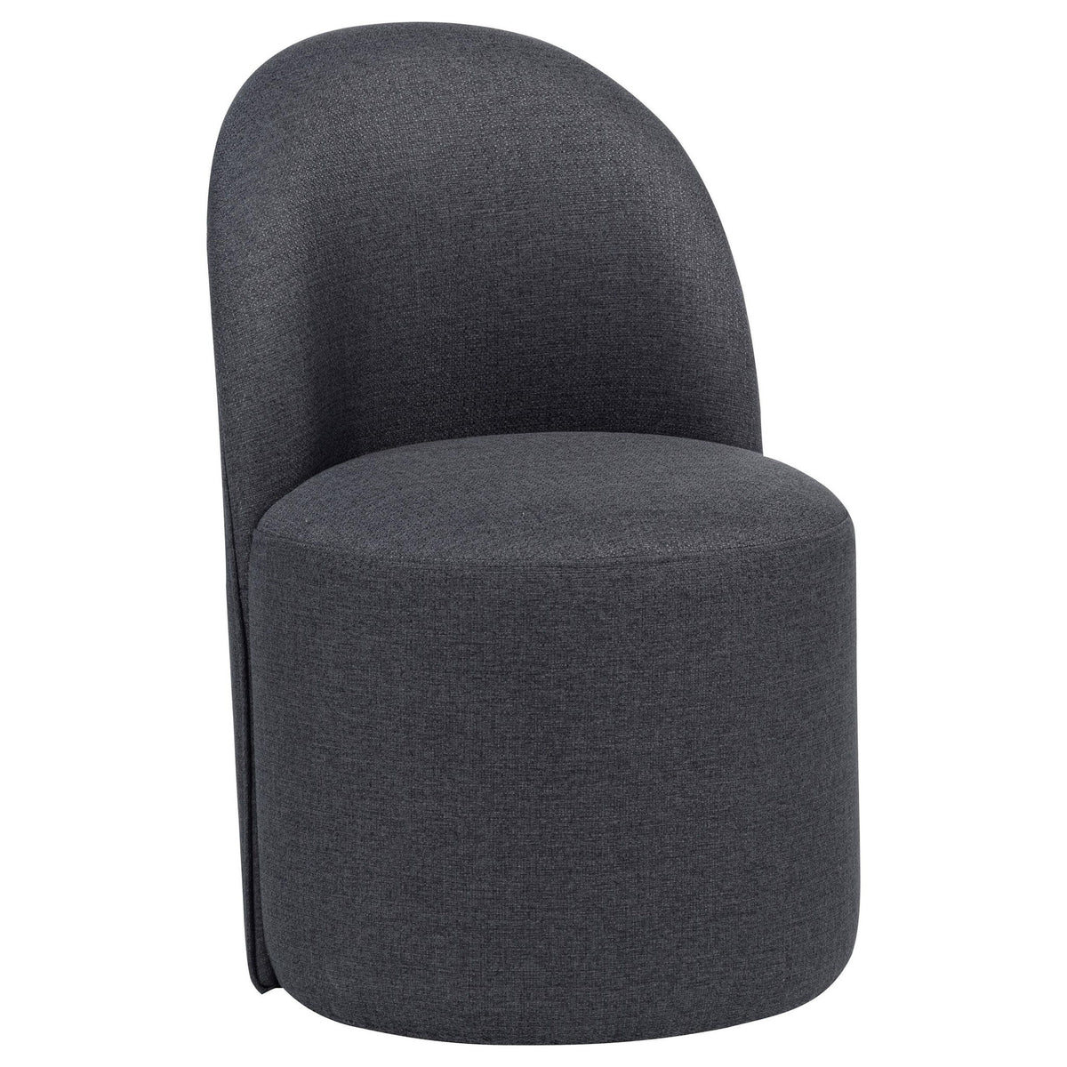 Aubrey Upholstered Barrel Dining Side Chair Charcoal (Set of 2)