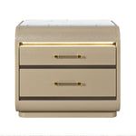 Gigi - Nightstand With LED Lighting For Bedroom Storage - Gold