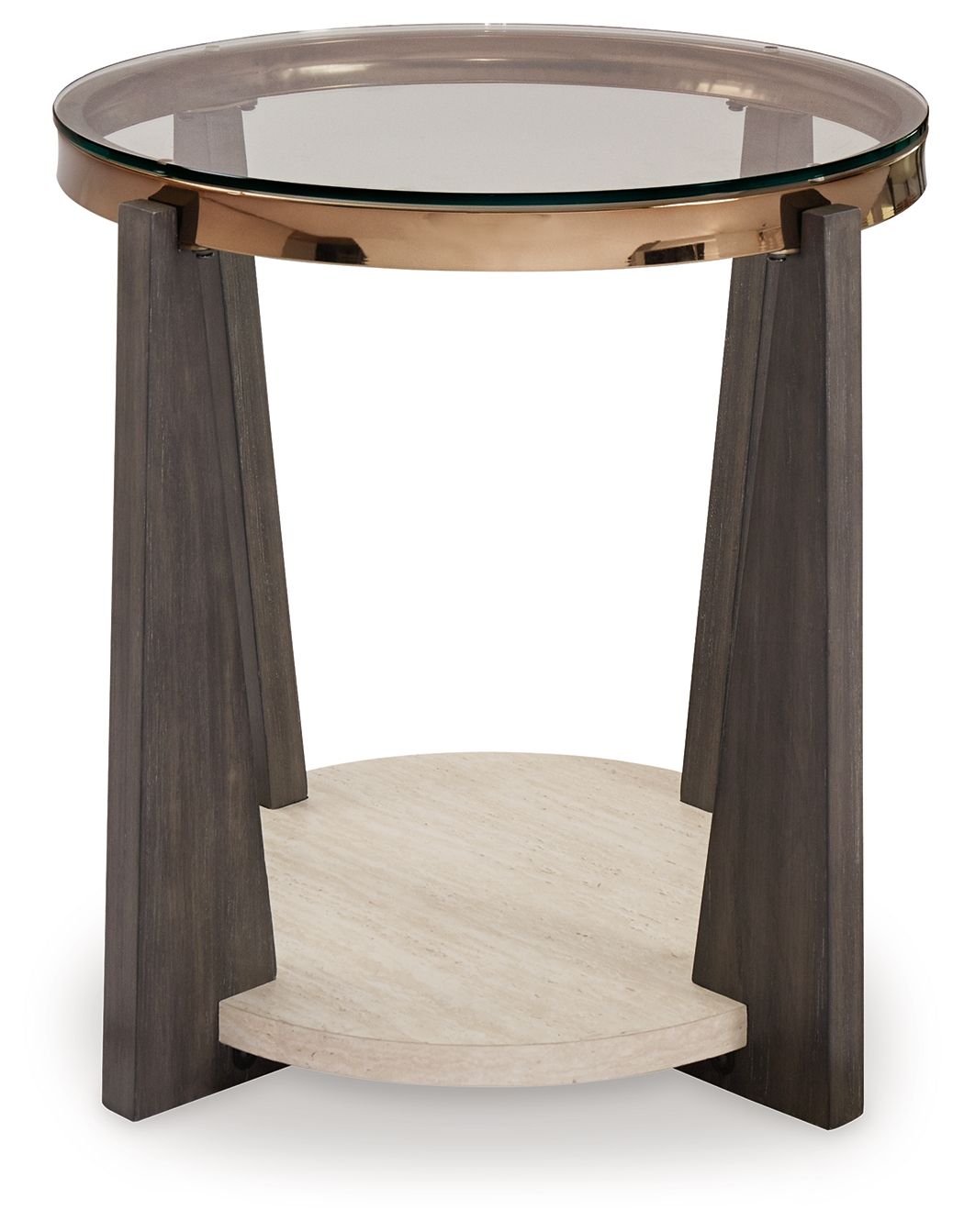 Frazwa - Round End Table - Multi - R&R Furniture Gallery (Fountain Valley, CA)
