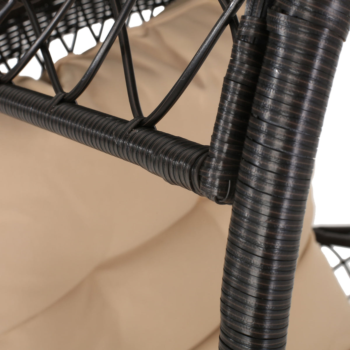 Outdoor Wicker Standing Basket Chair With Cushion
