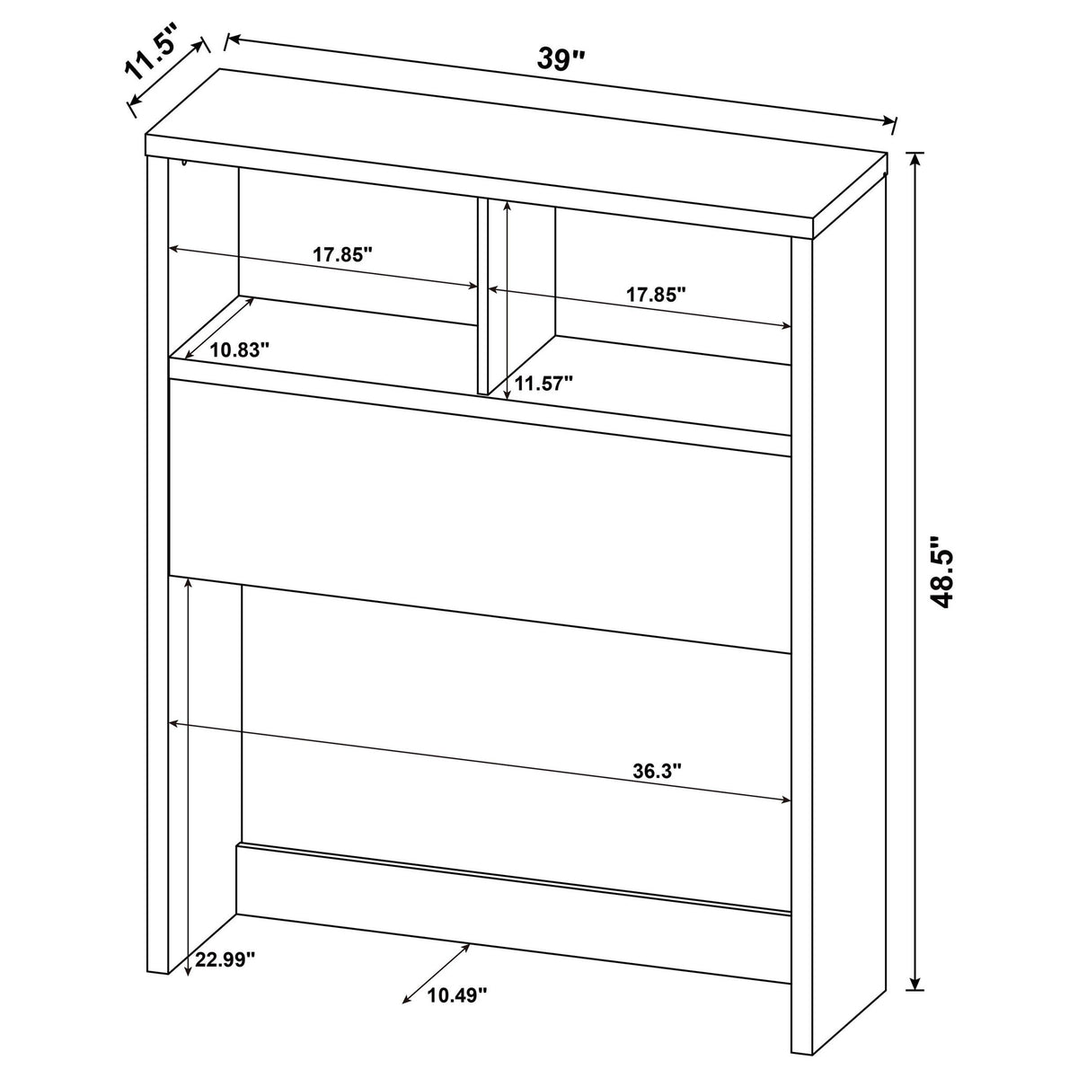 Geary - 3 Piece Bedroom Set With Bookcase Headboard