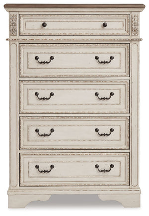 Realyn - Five Drawer Chest - White / Brown / Beige - R&R Furniture Gallery (Fountain Valley, CA)
