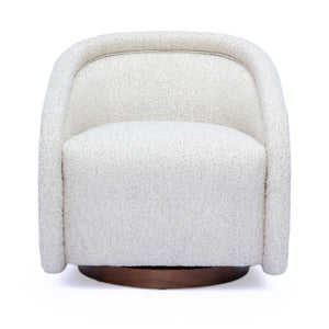 Clarke - Heavy Performance Boucle Swivel Accent Chair - Cream