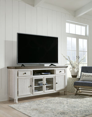 Havalance - Extra Large TV Stand - 4 Doors - Brown / Beige - R&R Furniture Gallery (Fountain Valley, CA)