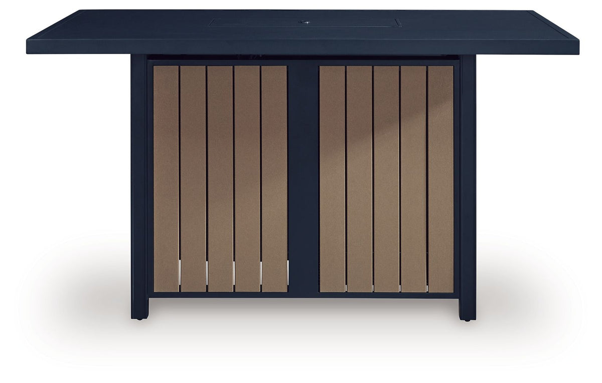 East Beach - Rectangular Bar Table With Fire Pit - Blue - R&R Furniture Gallery (Fountain Valley, CA)