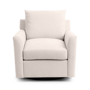 Classic Home Olivia swivel chair with a cushioned seat, wooden base, and modern design, perfect for living room or office.