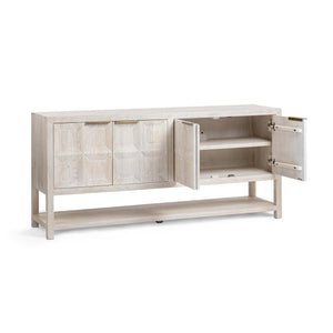 Classic Home Costa 4-door buffet cabinet with sleek wood finish and ample storage space.