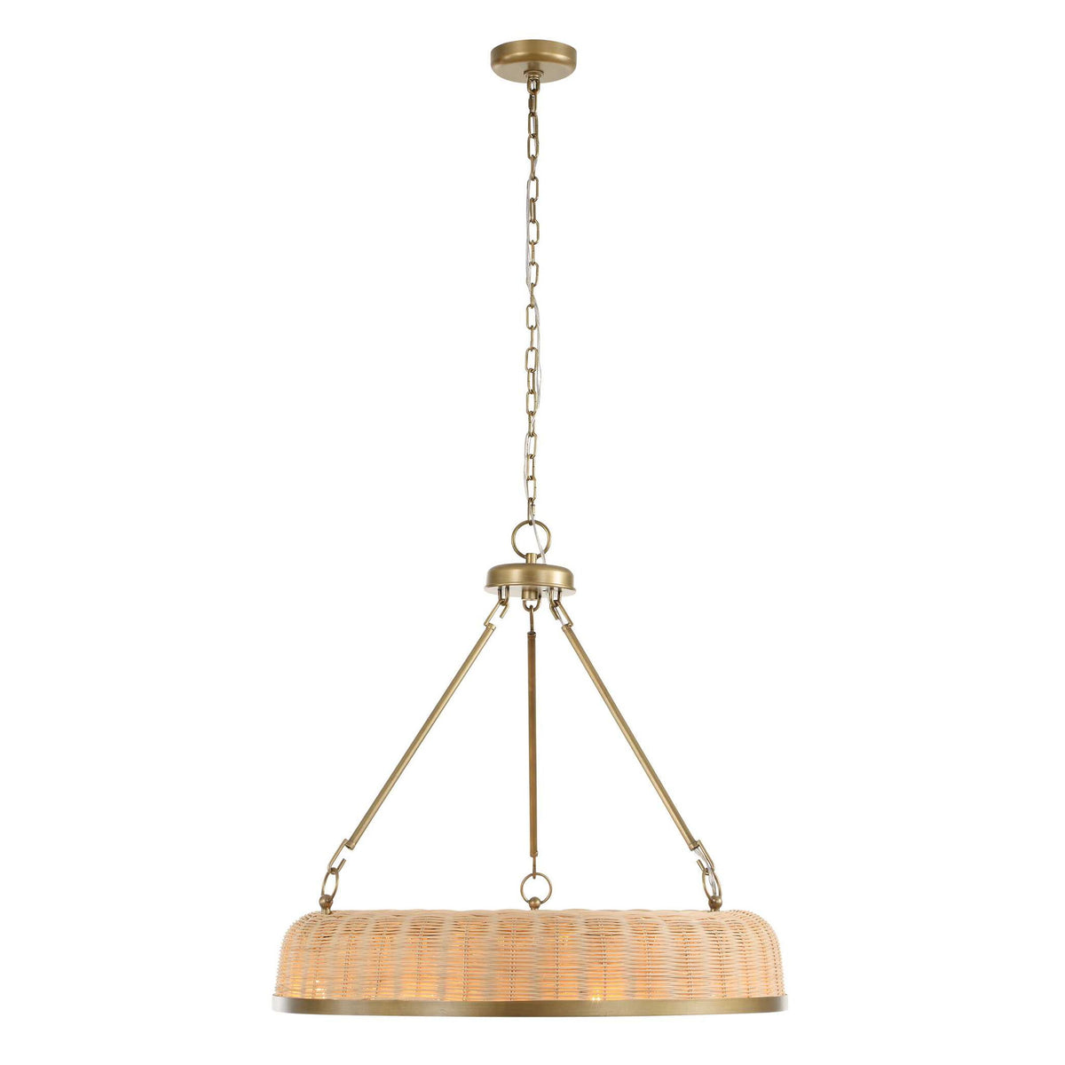 Ladakh - 9 Light Round Wicker Pendant - Gold