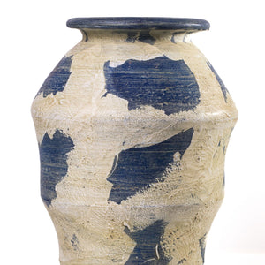 Visha - Terracotta Vase - Cream and Blue