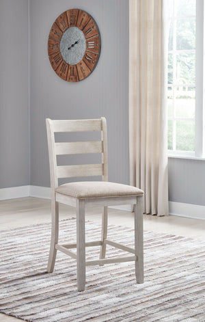 Skempton - Upholstered Barstool (Set of 2) - White - R&R Furniture Gallery (Fountain Valley, CA)