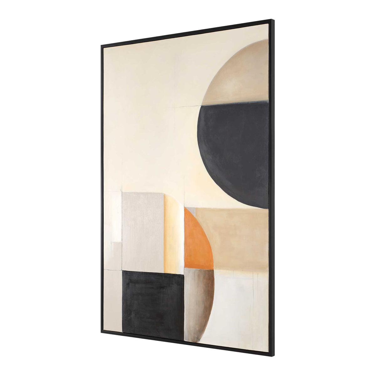 Western Hemisphere - Hand Painted Canvas - Black / Brown / Gray / Orange