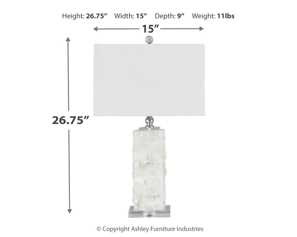 Malise - Alabaster Table Lamp - White - R&R Furniture Gallery (Fountain Valley, CA)