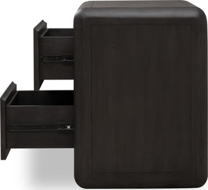Xolani Two Drawer Acacia Wood Nightstand in Jaguar