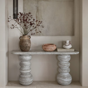 Hyre - Indoor / Outdoor Concrete Console Table - Faux Stone - R&R Furniture Gallery (Fountain Valley, CA)