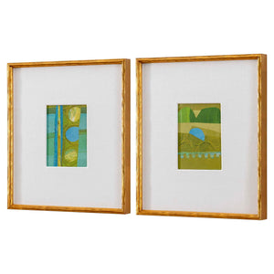 Petite Bijoux - Framed Canvases (Set of 2) - Lime