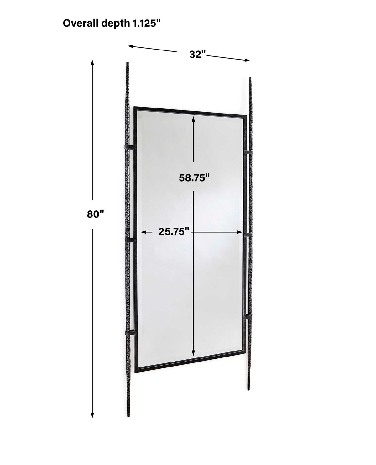 Lean On Me - Floor Mirror - Black