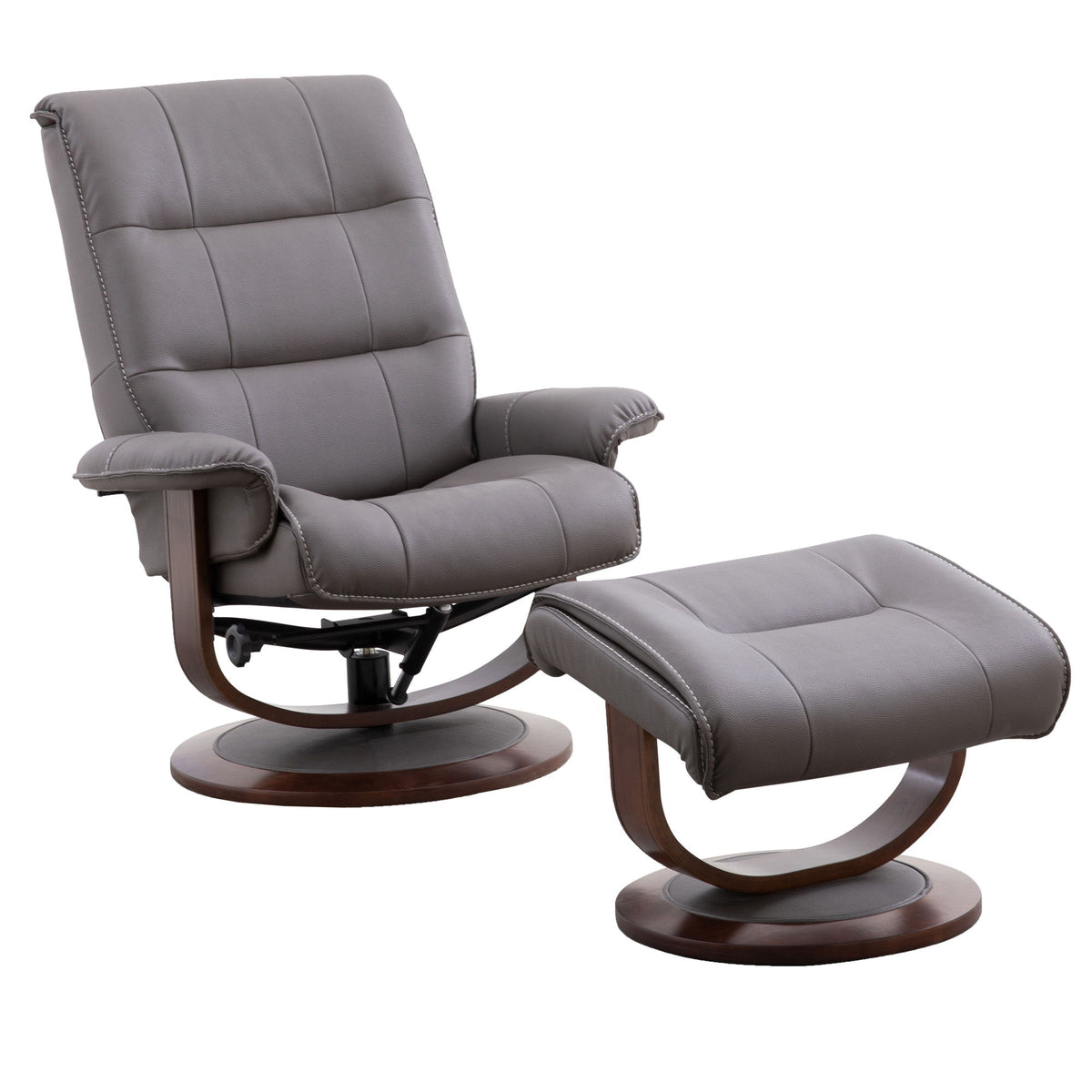 Knight - Manual Reclining Swivel Chair and Ottoman - R&R Furniture Gallery (Fountain Valley, CA)
