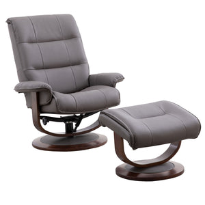 Knight - Manual Reclining Swivel Chair and Ottoman - R&R Furniture Gallery (Fountain Valley, CA)