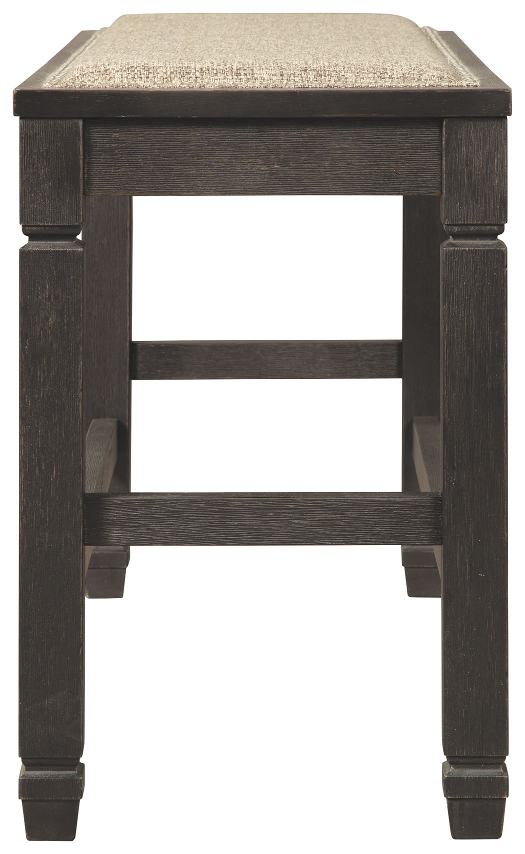 Tyler Creek - DBL Counter UPH Bench - Antique Black - R&R Furniture Gallery (Fountain Valley, CA)