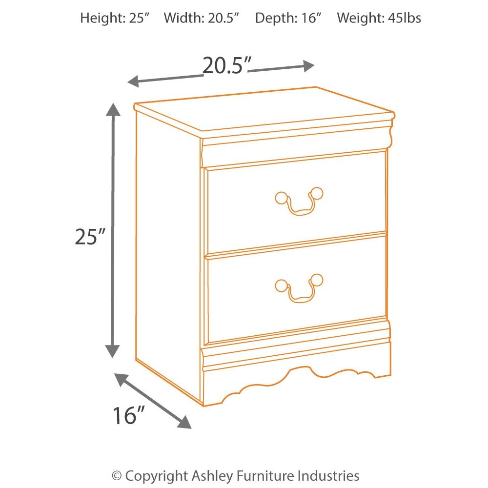 Huey Vineyard - Two Drawer Night Stand - Black - R&R Furniture Gallery (Fountain Valley, CA)