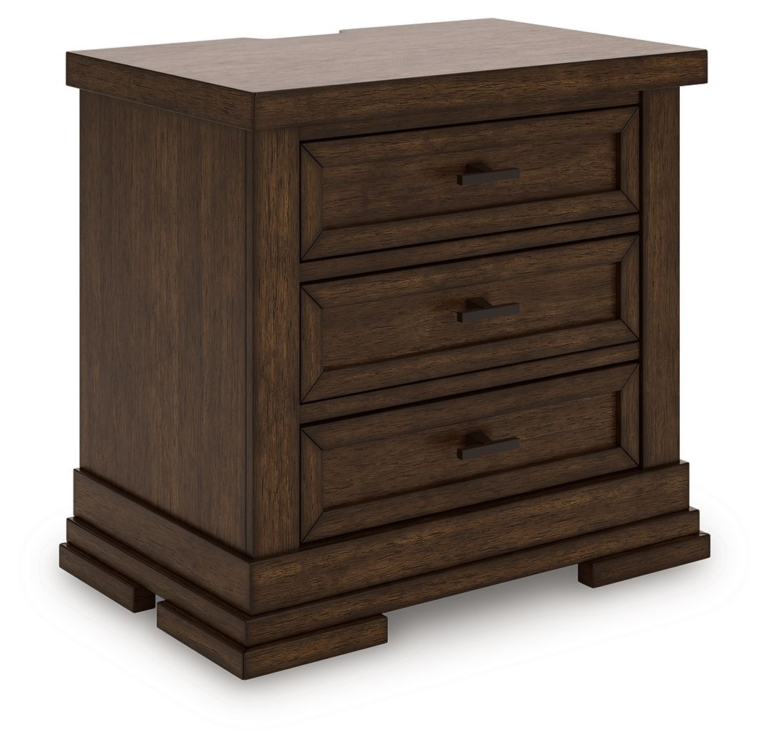 Taffenbrook - Three Drawer Night Stand - Medium Brown - R&R Furniture Gallery (Fountain Valley, CA)