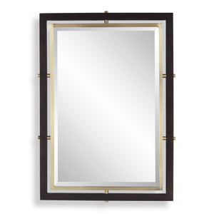 Bach - Rectangle Mirror - Walnut & Brass