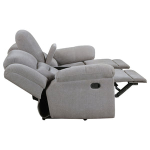 Sebring - Upholstered Manual Reclining Loveseat With Center Storage Console - Gray