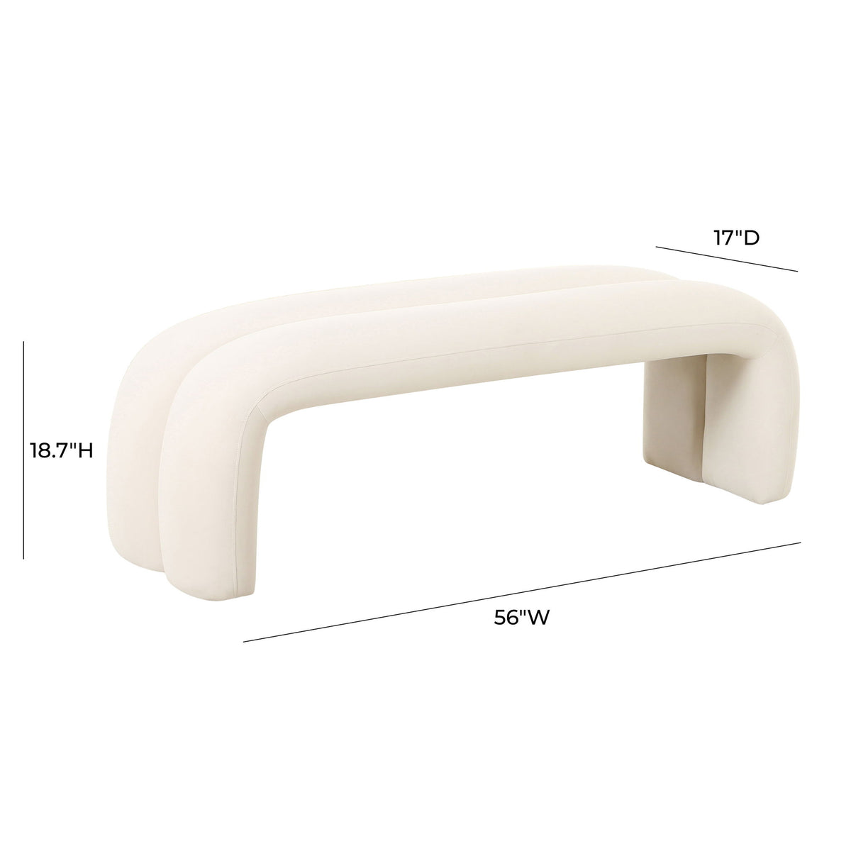 Leigh - Velvet Channeled Bench - R&R Furniture Gallery (Fountain Valley, CA)