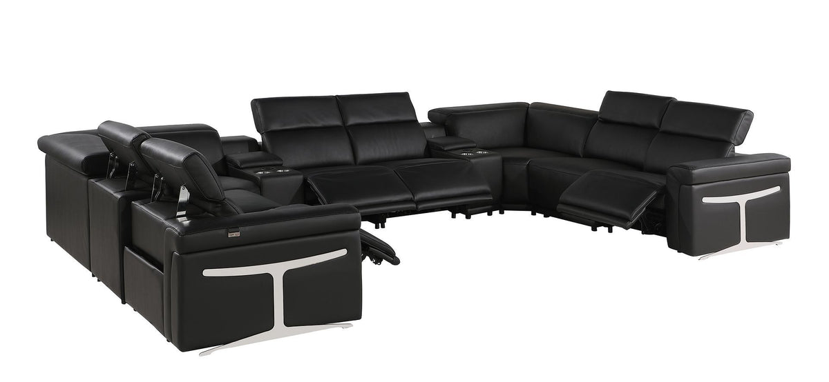 1126 - 10-Piece U-Shaped Sectional Sofa In With 4 Power Recliners & Power Headrests