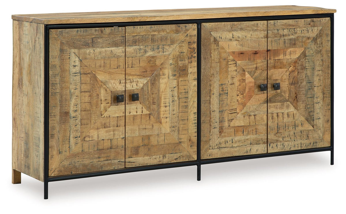 Camney - Accent Cabinet - Brown / Black - R&R Furniture Gallery (Fountain Valley, CA)