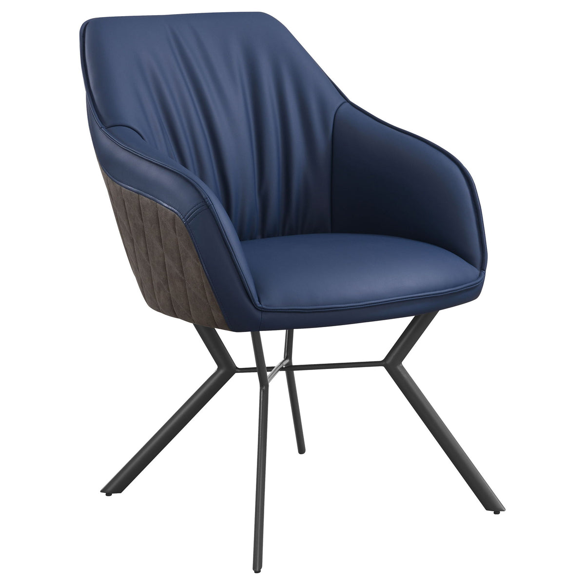 Upholstered Dining Chairs (Set of 2) Retro Bucket Seat - Blue