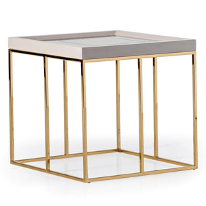 Carmela - Side Table - Shimmer Ivory - R&R Furniture Gallery (Fountain Valley, CA)