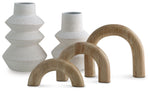 Maddwarth - Accessory Set (Set of 5) - White / Natural Brown - R&R Furniture Gallery (Fountain Valley, CA)