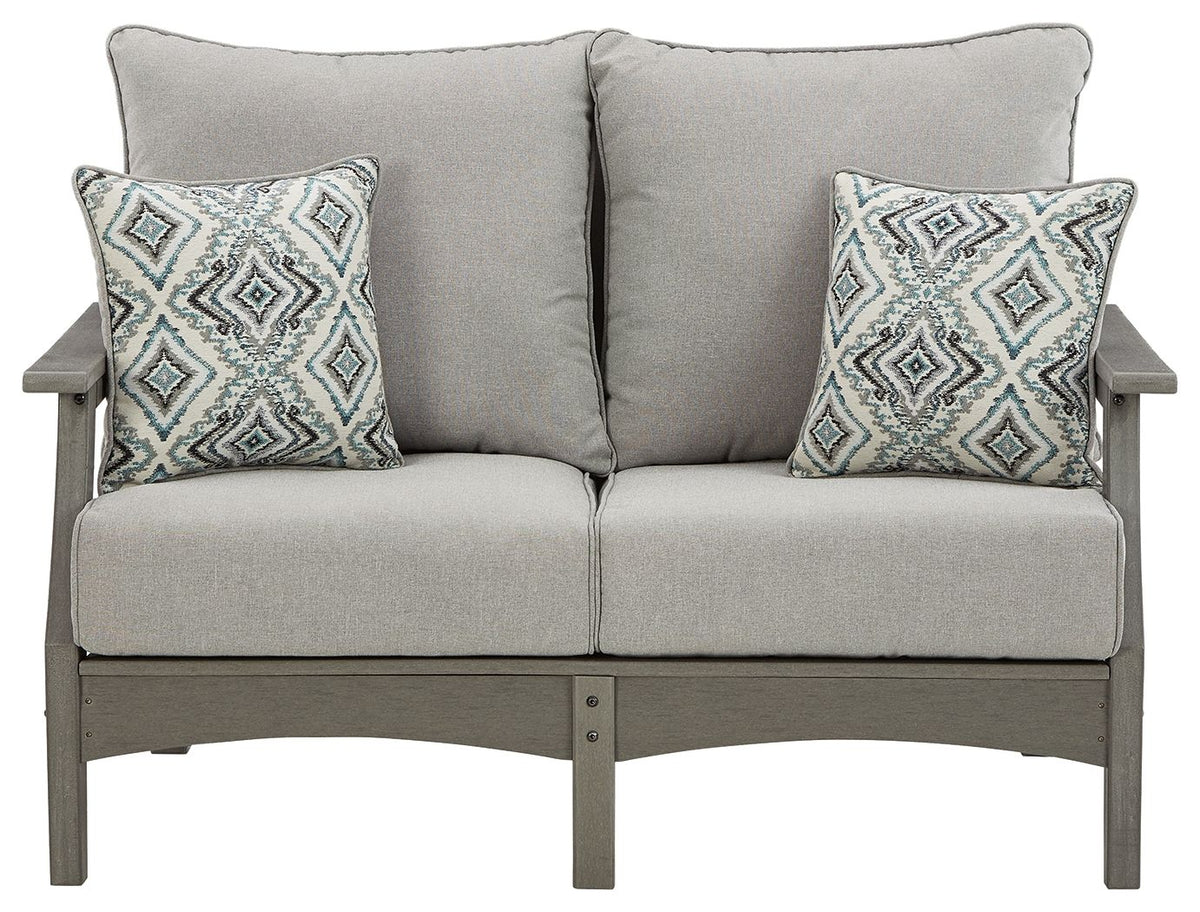 Visola - Loveseat w/Cushion - Gray - R&R Furniture Gallery (Fountain Valley, CA)