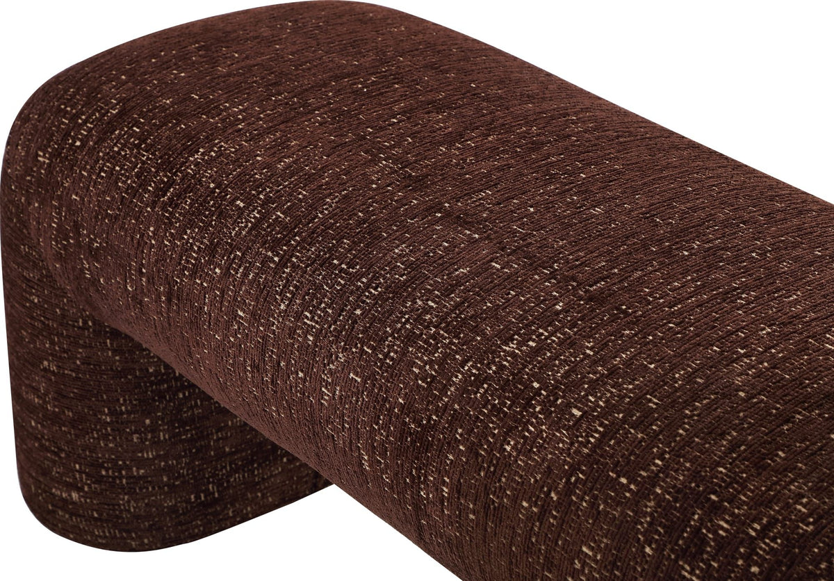 Mocoa Fully Upholstered Bench in Mongoose Chenille