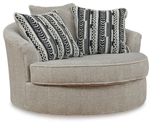 Calnita - Oversized Swivel Accent Chair - Sisal - R&R Furniture Gallery (Fountain Valley, CA)