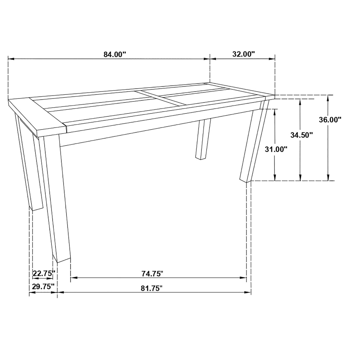 Amarillo - Rectangular Counter Height Dining Table - Rustic Brown