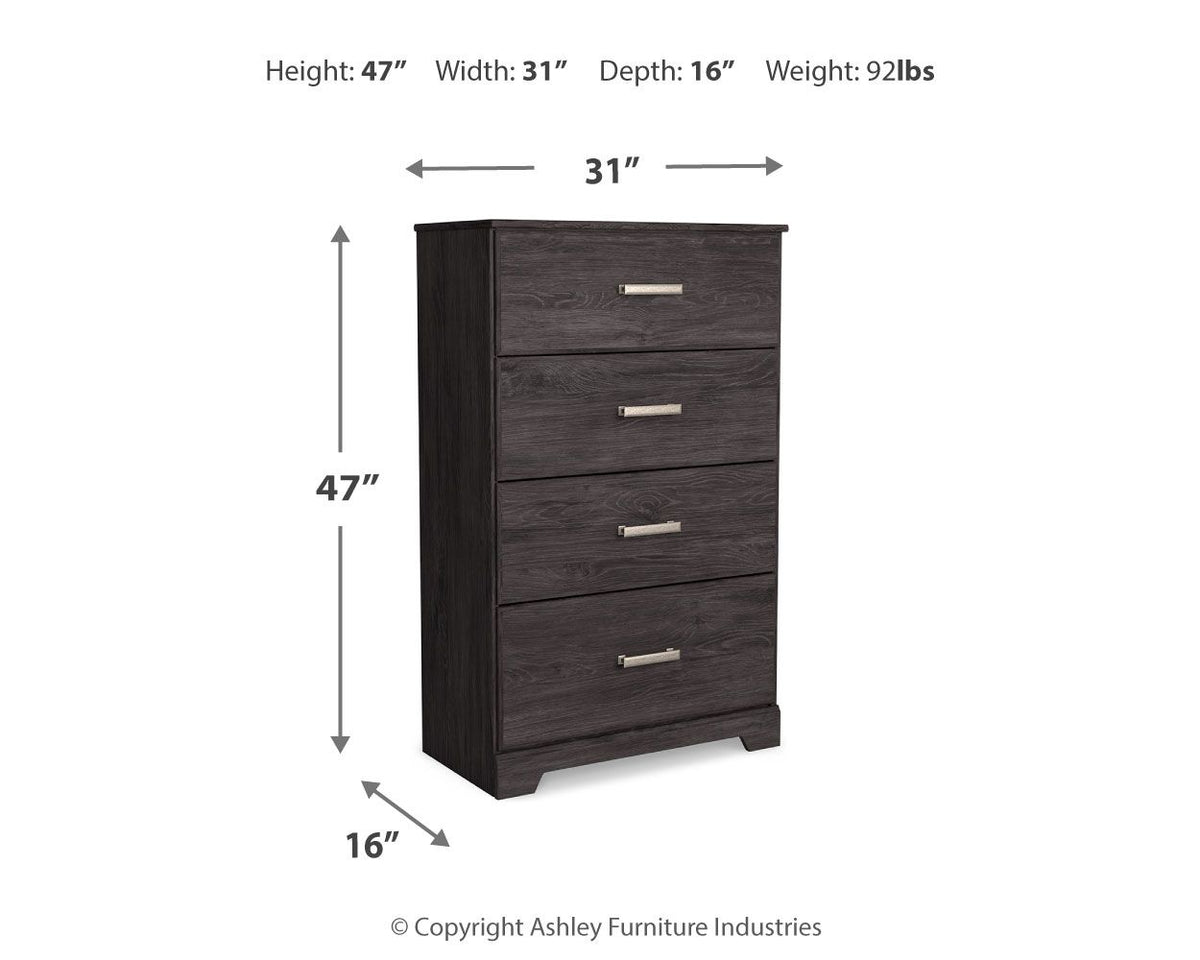 Belachime - Four Drawer Chest - Charcoal - R&R Furniture Gallery (Fountain Valley, CA)
