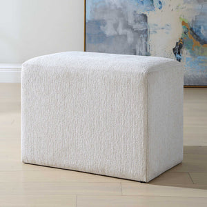 Upholstered Accent Stool - Off-White
