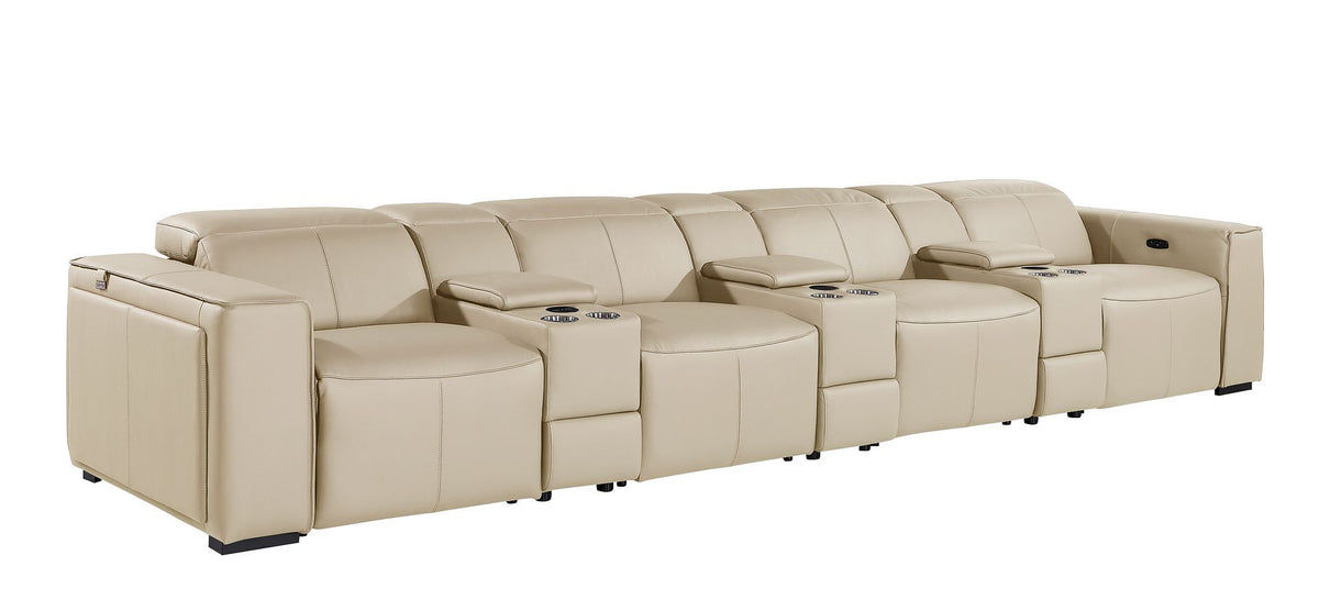 1224 - 7-Piece Modular Power Reclining Sofa In With 4 Power Recliners & Power Headrests