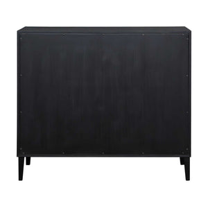 Andrei - Teak Root 2 Door Cabinet - Black / Woodtone