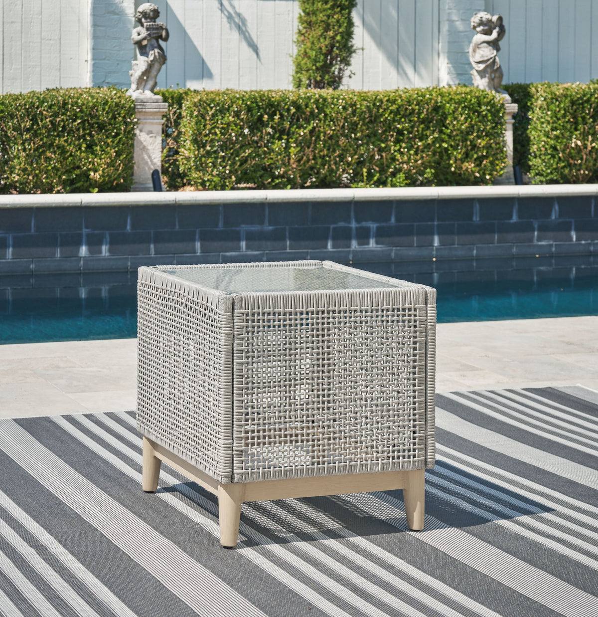 Seton Creek - Square End Table - Gray - R&R Furniture Gallery (Fountain Valley, CA)
