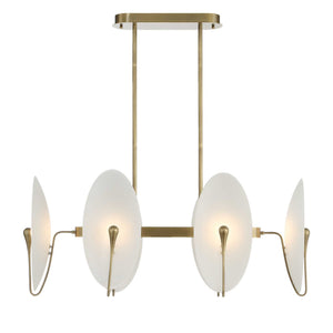 Opal Wand - Pendant - Light Antique Brass / White