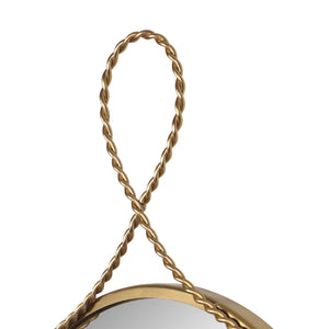 Ravina - Round Wall Mirror - Braided Brass - R&R Furniture Gallery (Fountain Valley, CA)